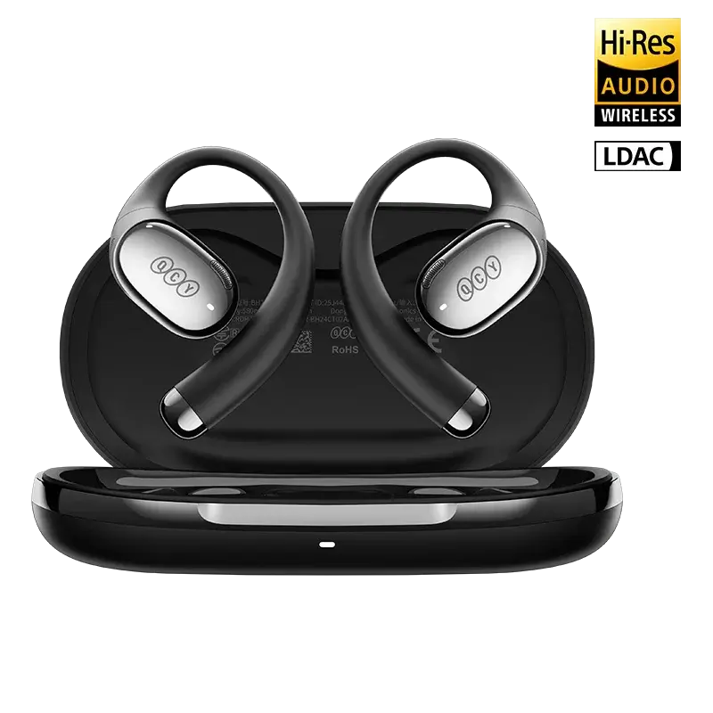 Fone QCY Crossky R70 open-ear com haste flexível para treino longo