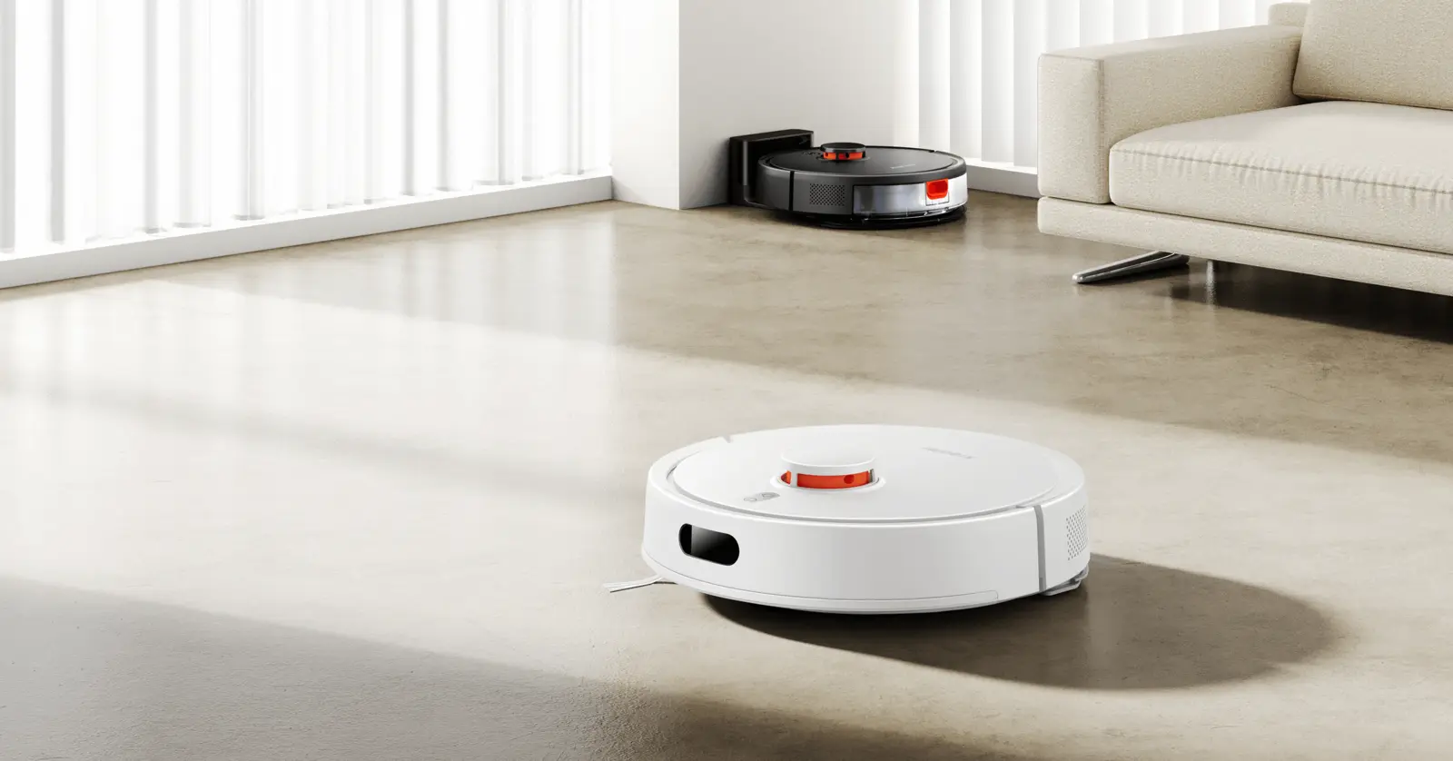 Xiaomi Robot Vacuum S20 limpando uma sala com vários ambientes